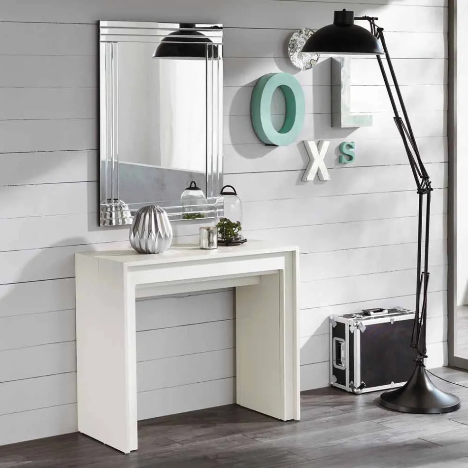 Konsol / Utdragbart matbord, l. 42.50 / 302,50xp.90 cm, Alvaro Viadurini