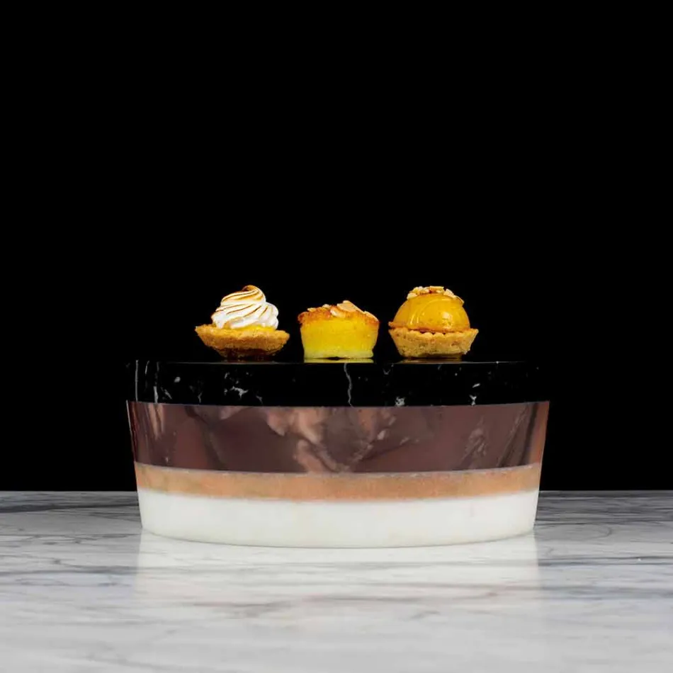 Italiensk lyx laminerad marmor mittpunkt behållare - Leonida Viadurini