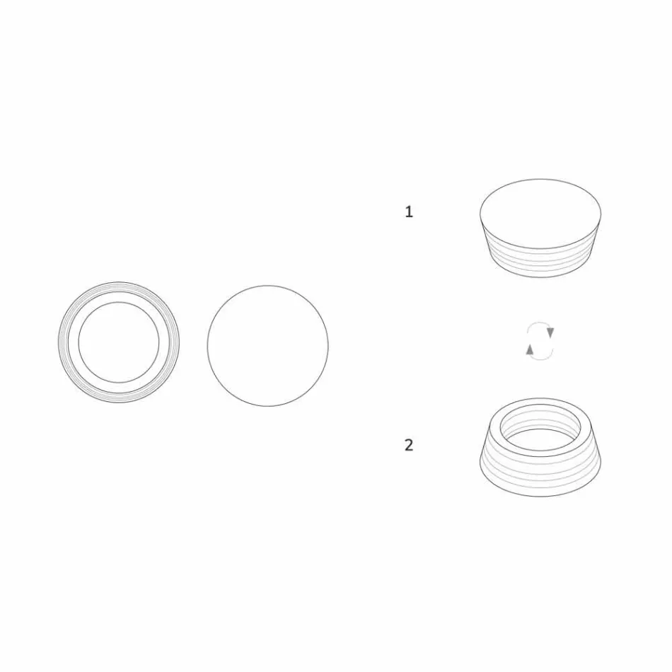 Italiensk lyx laminerad marmor mittpunkt behållare - Leonida Viadurini