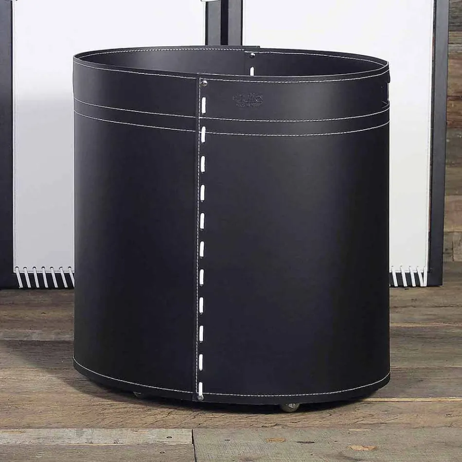 Logghållare i Astra läder 100% Tillverkad i Italien Viadurini