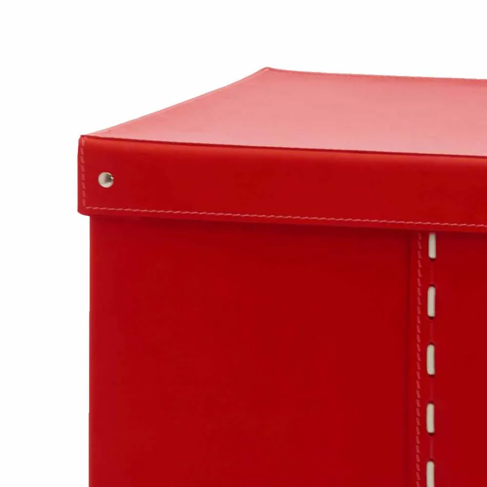 Modern förvaringsbox i regenererat läder Tillverkat i Italien - Gabry Viadurini