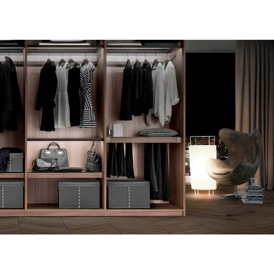 Modern förvaringsbox i regenererat läder Tillverkat i Italien - Gabry Viadurini