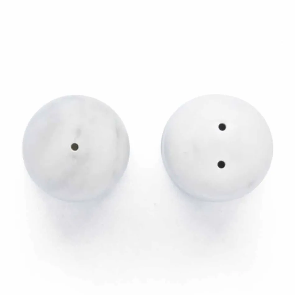 Salt- och pepparbehållare i Carrara och Marquinia Marble Tillverkad i Italien - Xino Viadurini