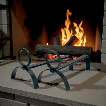 Ett par metallspis Andirons Höjd 21 cm Tillverkad i Italien - Sari Viadurini