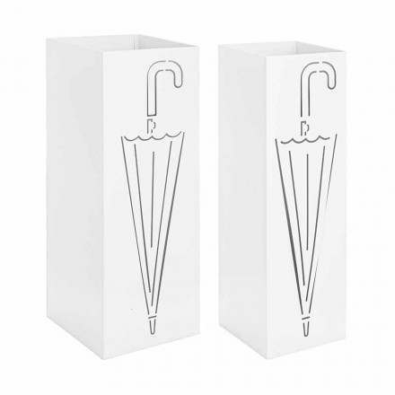 Par paraplyställ i vitt eller taupe Homemotion stål - Brello Viadurini