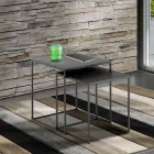 Ett par soffbord i antracitmålat stål - Sospiro Viadurini