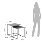Ett par soffbord i antracitmålat stål - Sospiro Viadurini