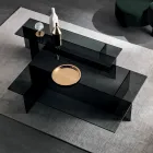 Ett par moderna soffbord i rökt glas tillverkade i Italien - Sestola Viadurini