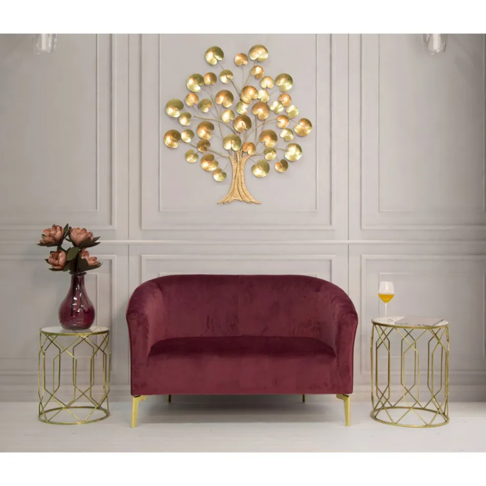 Ett par bord av guldjärn med rund glasskiva - Etro Viadurini