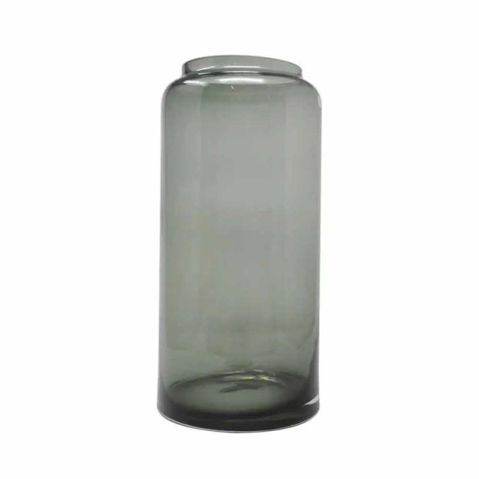 Par dekorativa vaser i blått och rökt färgat glas, modern design - Adriano Viadurini