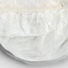 Dubbelsängöverkast i linne med spets på fluffiga kanter - Paucis Viadurini