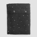 Påslakan i svart linne med kristaller lyxig dubbelsäng - Damante