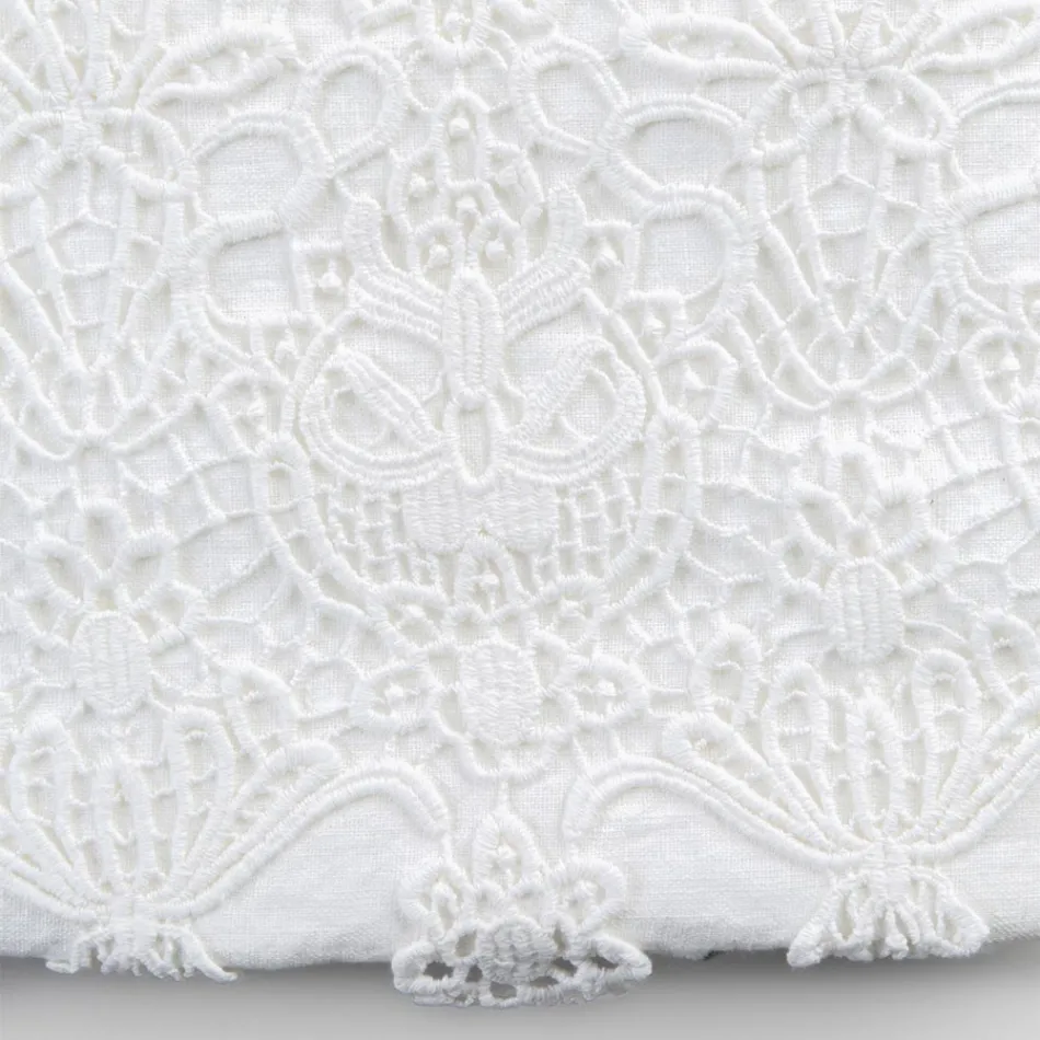 Dubbelt påslakan i linne med spetsdroppar förvaringsväska - Amadeus Viadurini