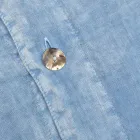 Ljusblå Ljus Linne Dubbelt påslakan med knappar och klaff - Ljuba Viadurini