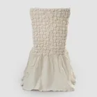 Elegant stolsöverdrag med ryggstöd för vardagsrum i broderat linne - Panteo Viadurini