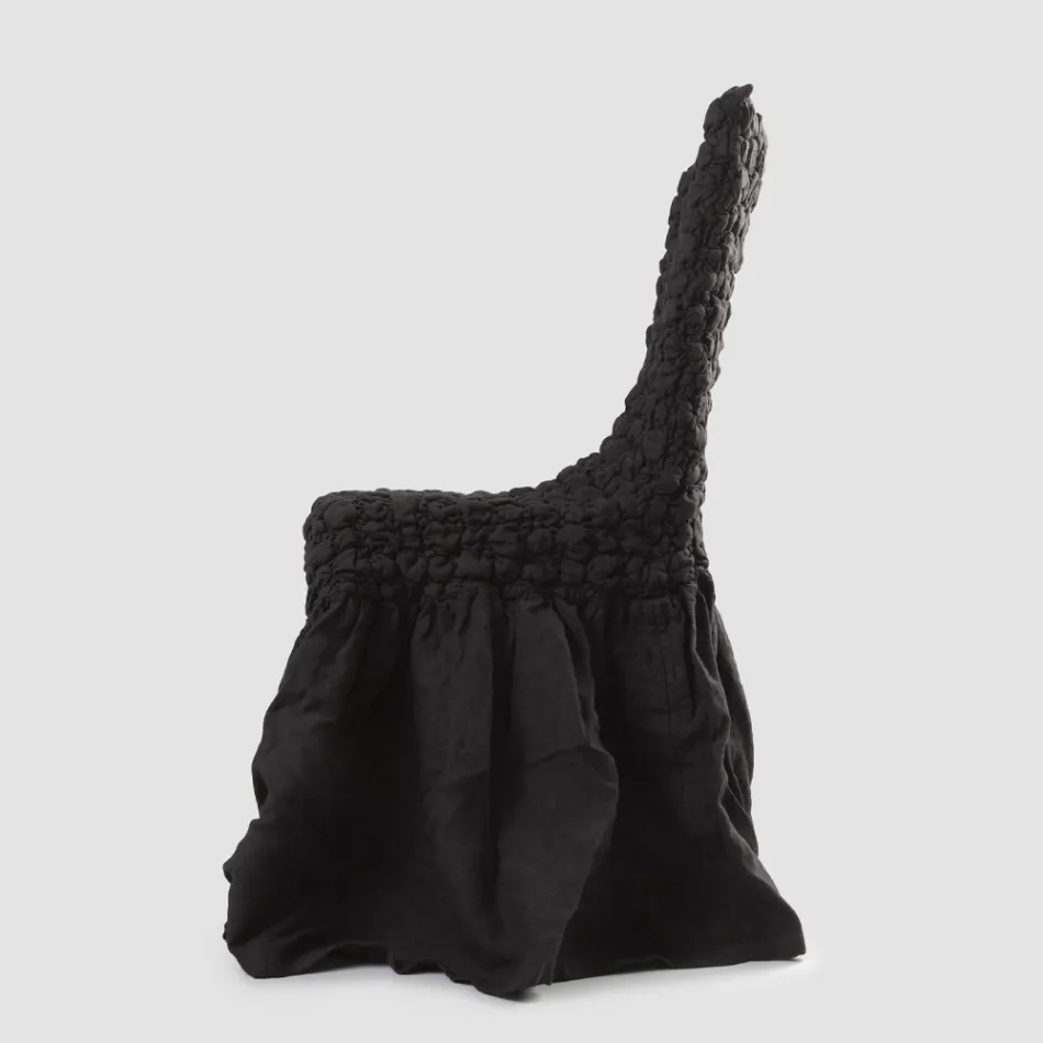 Elegant stolsöverdrag med ryggstöd för vardagsrum i broderat linne - Panteo Viadurini