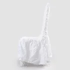 Elegant stolsöverdrag med ryggstöd för vardagsrum i broderat linne - Panteo Viadurini