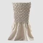 Elegant stolsöverdrag med ryggstöd för vardagsrum i broderat linne - Panteo Viadurini