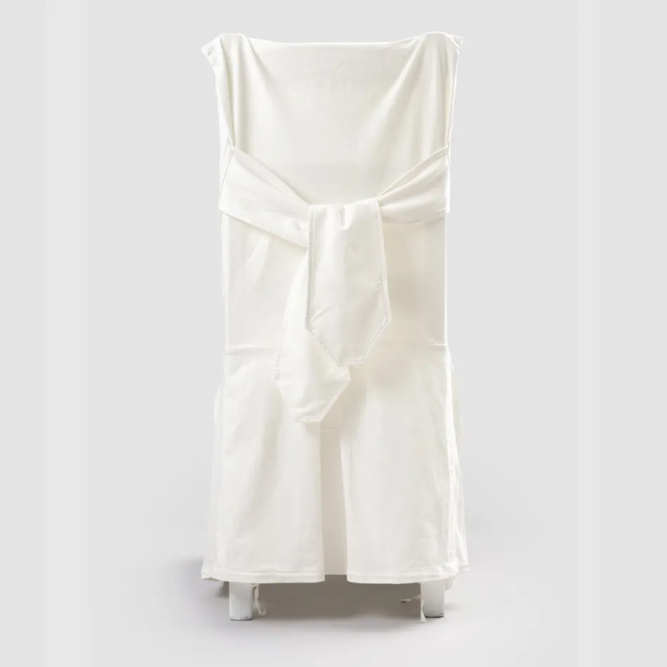 Elegant stolsöverdrag för vardagsrum i färgad bomull med ryggstöd - Filippa Viadurini