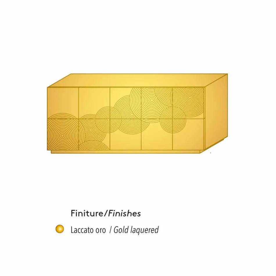 Skänk med 10 ante Slate, modern design, vit, svart eller guld Viadurini