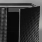 Skänk med två svarta dörrar med 2 dörrar och utdragbar låda Flora Viadurini