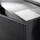 Skänk med två svarta dörrar med 2 dörrar och utdragbar låda Flora Viadurini