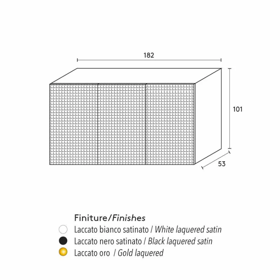 Skänk med två svarta dörrar med 2 dörrar och utdragbar låda Flora Viadurini