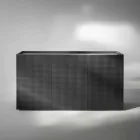 Skänk med två svarta dörrar med 2 dörrar och utdragbar låda Flora Viadurini