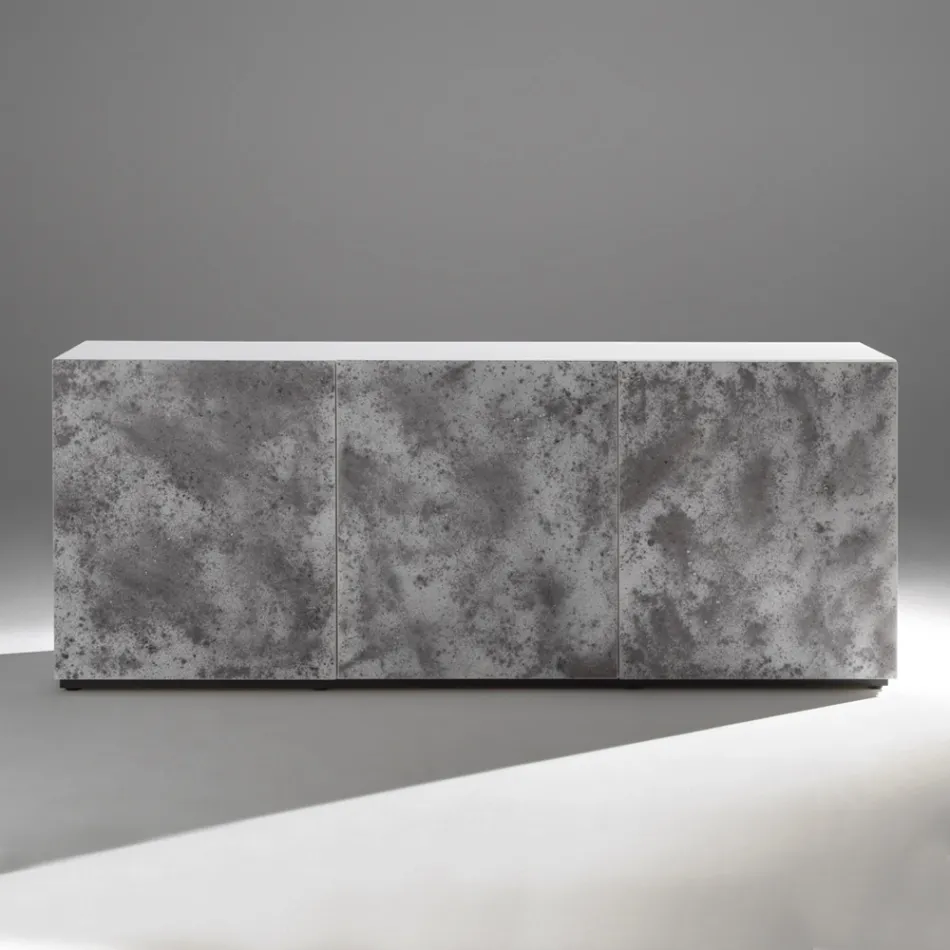 Skänk med 3 dörrar och 3 innerhyllor i trä och MDF - Pesci Viadurini