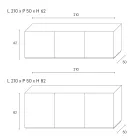 Skänk med 3 dörrar och 3 innerhyllor i trä och MDF - Pesci Viadurini