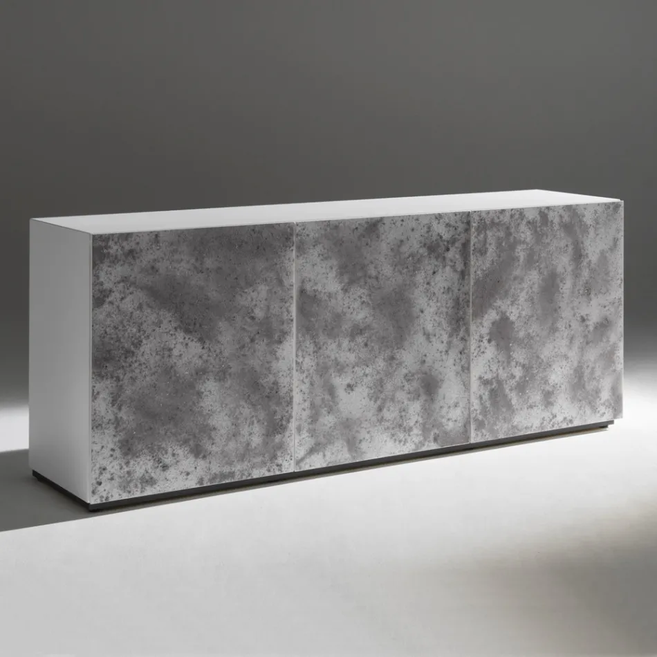 Skänk med 3 dörrar och 3 innerhyllor i trä och MDF - Pesci Viadurini