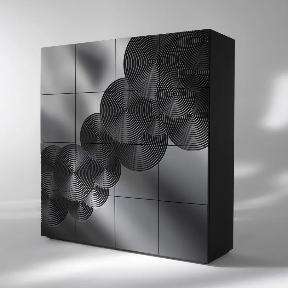 Modern design 8-dörrars skänk Ardesia, vit, svart eller guld Viadurini