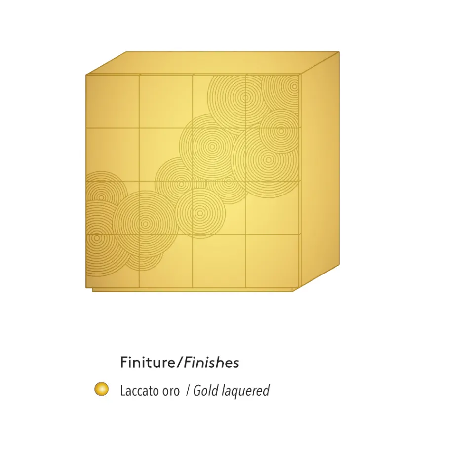 Modern design 8-dörrars skänk Ardesia, vit, svart eller guld Viadurini