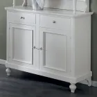 Hög skänk med vitrinskåp i trä Tillverkad i Italien - Bran Viadurini