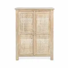 Hög skänk i handdekorerat trä med mässingshandtag Homemotion - Zotto Viadurini