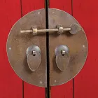 Vintage låg skänk med 2 dörrar i Red Elm Wood Homemotion - Konan Viadurini