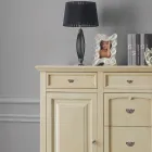 Klassisk skänk i Tanganica-trä med 6 lådor och 2 dörrar Tillverkad i Italien - Bragi Viadurini