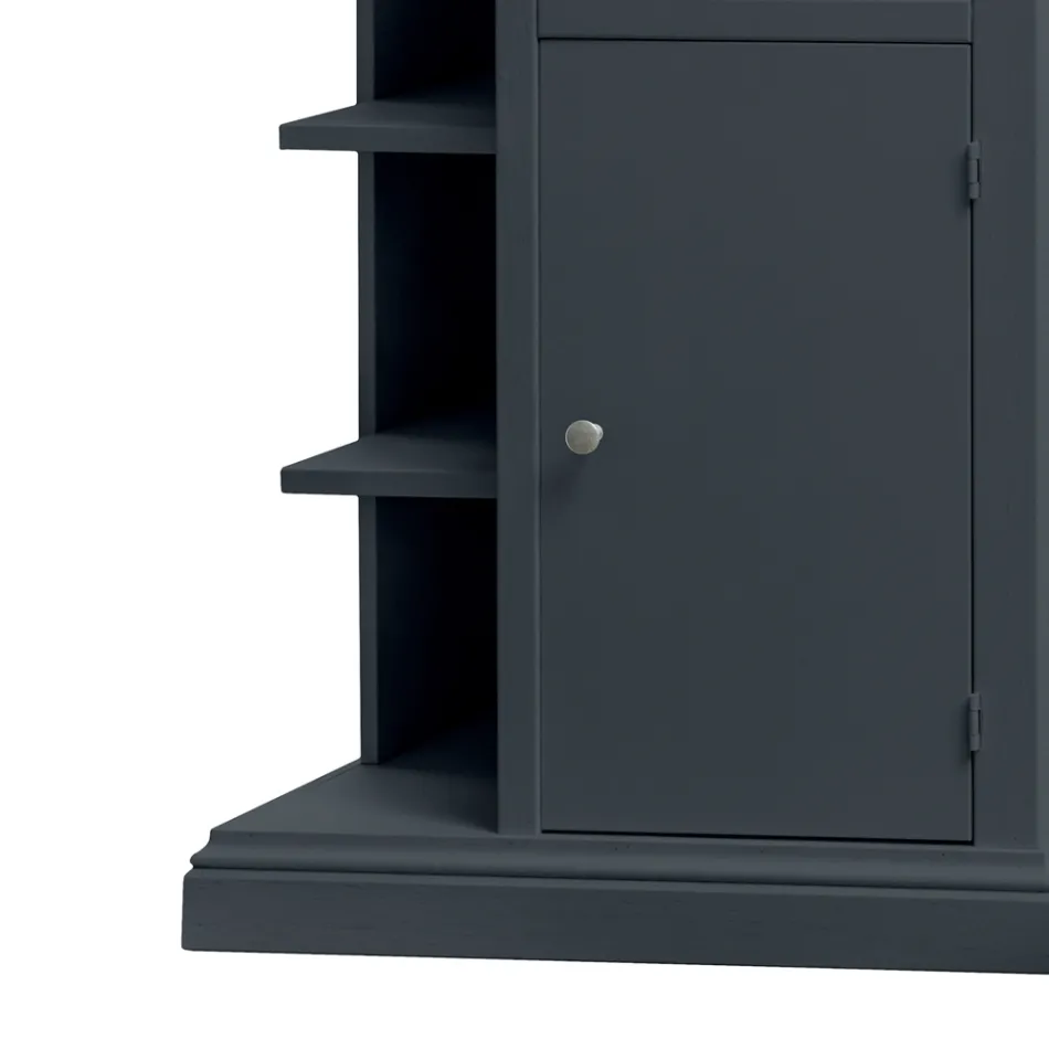 Skänk med 1 dörr, 1 låda och 3 öppna fack Tillverkad i Italien - Hoder Viadurini