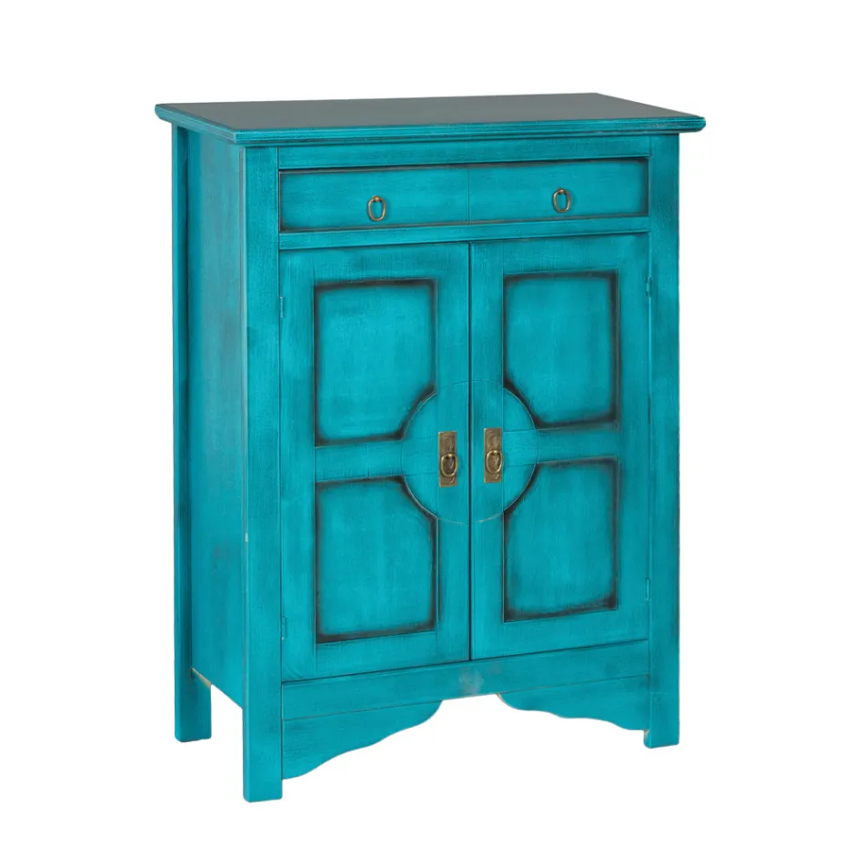 Skänk med 2 dörrar och 2 lådor i olika ytbehandlingar tillverkad i Italien - Hanuman Viadurini