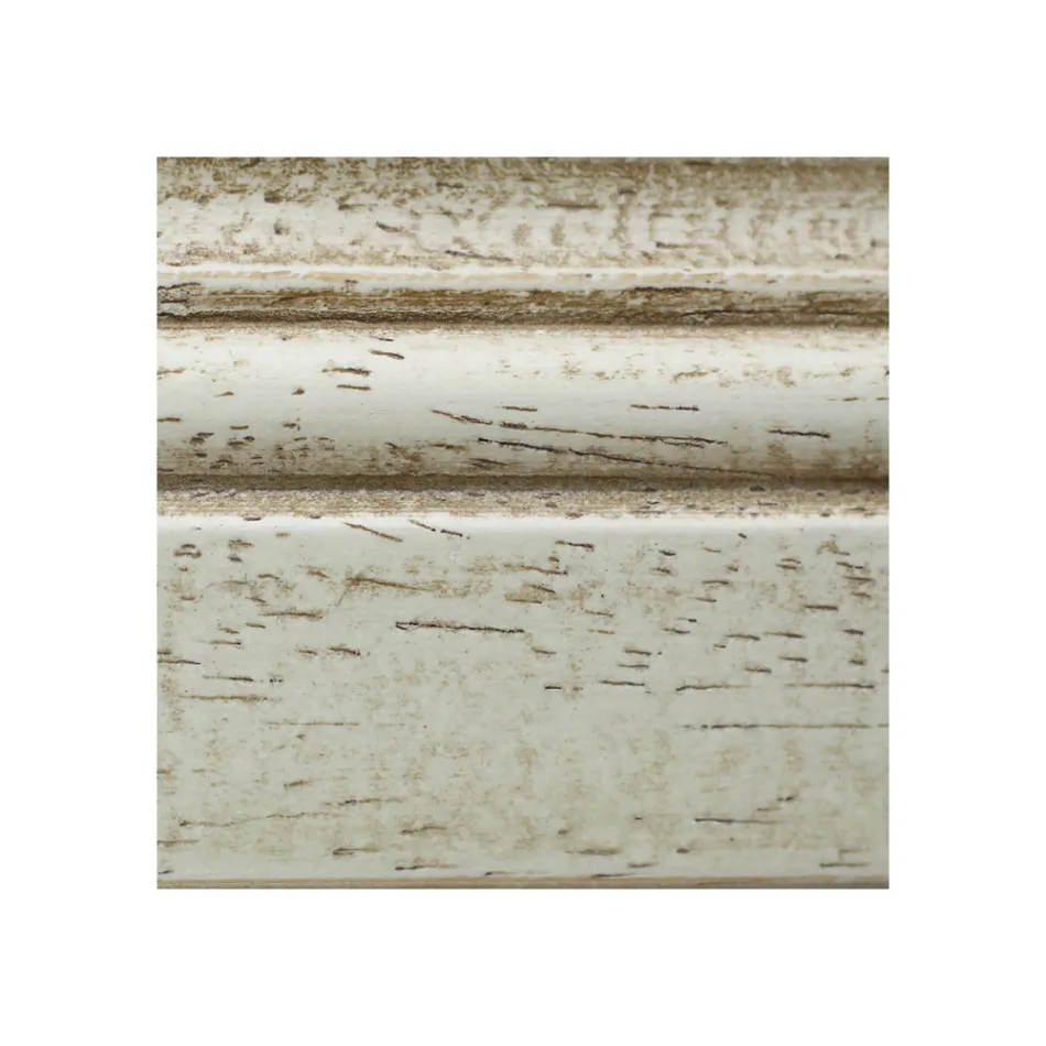 Skänk med 3 dörrar och 3 lådor i patinerad elfenben Tillverkad i Italien - Gleti Viadurini