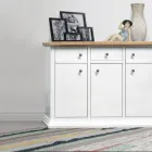 Skänk med struktur i fanerade träpartiklar Tillverkad i Italien - Odino Viadurini