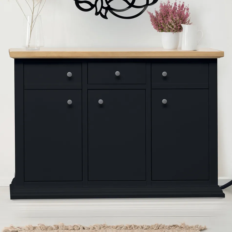 Skänk med struktur i fanerade träpartiklar Tillverkad i Italien - Odino Viadurini