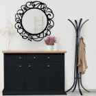 Skänk med struktur i fanerade träpartiklar Tillverkad i Italien - Odino Viadurini