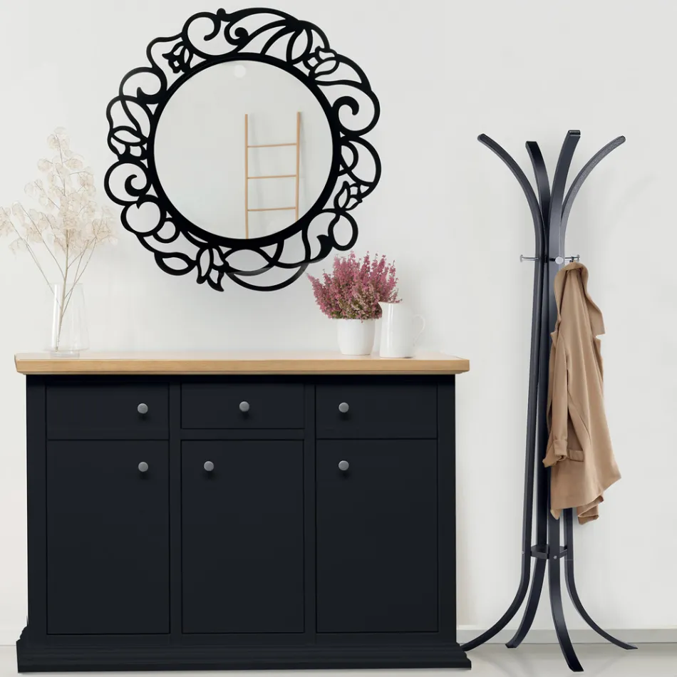 Skänk med struktur i fanerade träpartiklar Tillverkad i Italien - Odino Viadurini