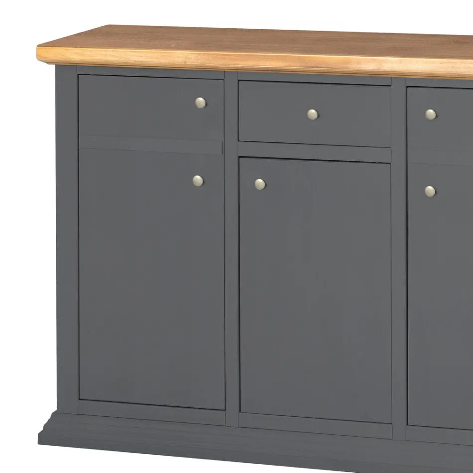 Skänk med struktur i fanerade träpartiklar Tillverkad i Italien - Odino Viadurini