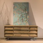 Vardagsrumsskänk med 2 centrala dörrar och 6 sidolådor - skjut Viadurini