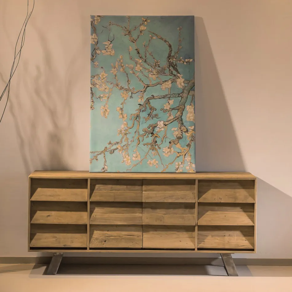 Vardagsrumsskänk med 2 centrala dörrar och 6 sidolådor - skjut Viadurini