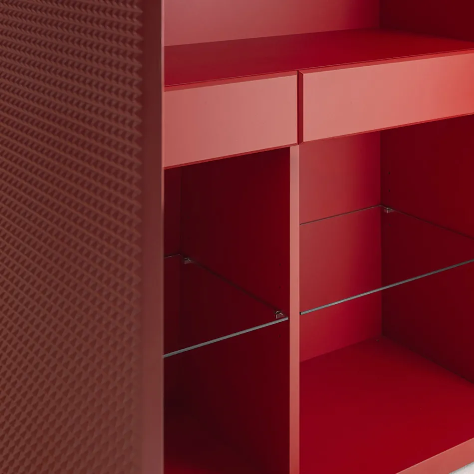 Vardagsrumsskänk med 2 dörrar i diamantfinish Tillverkad i Italien - Sagittario Viadurini