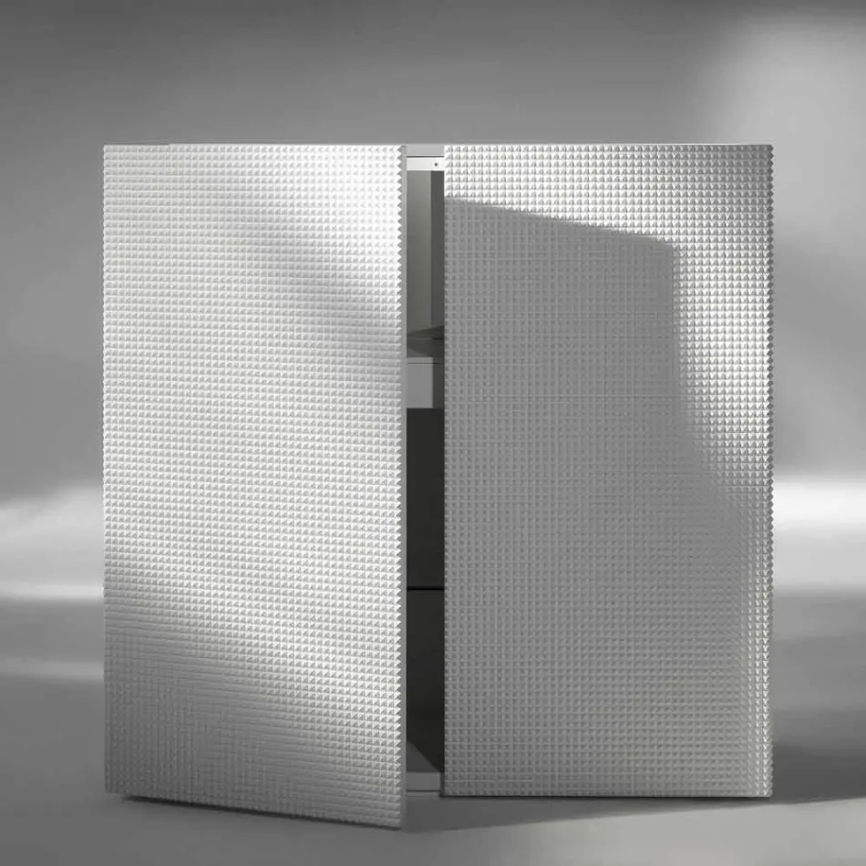 utformning skänk med 2 dörrar vit, svart eller guld mönster Flora Viadurini