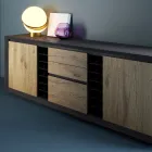 Sideboard Fanerad på Poplar Chipboard Tillverkad i Italien - Leone Viadurini